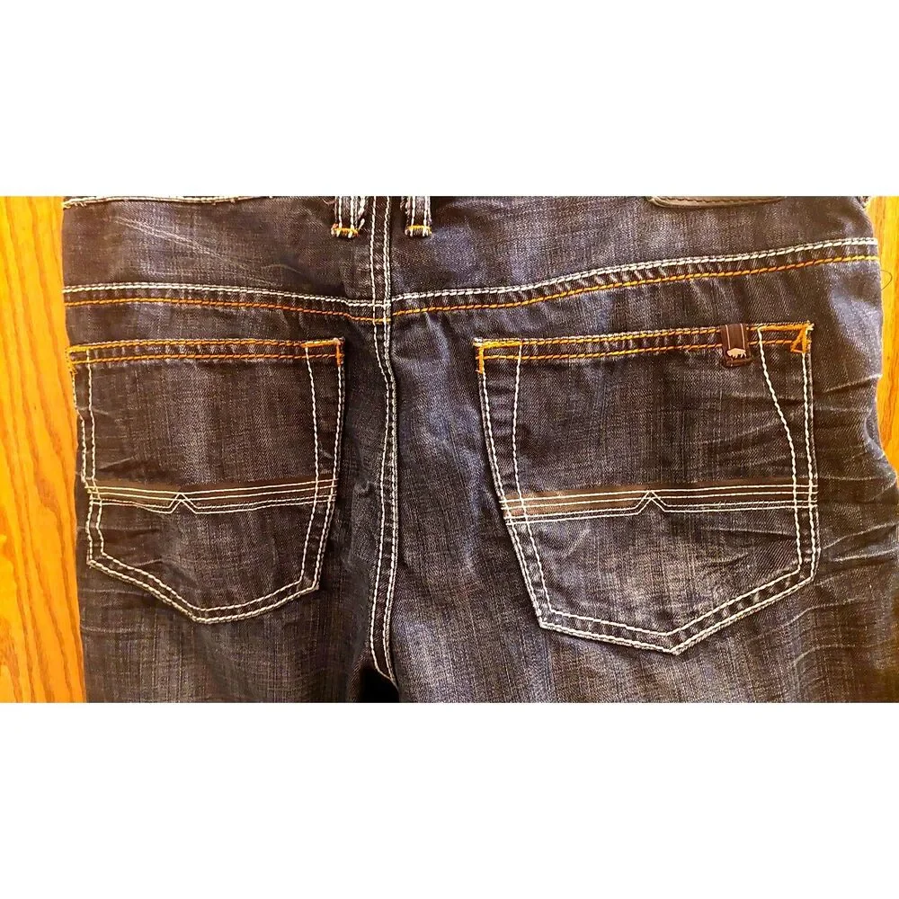 Buffalo David Bitton Live Free Jeans Mens 36x32 Driven Basic Straight Dark Wash